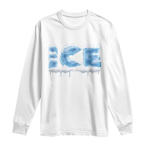 Couple Matching Fire And Ice Long Sleeve Shirt Typographic Ice TS09 White Print Your Wear