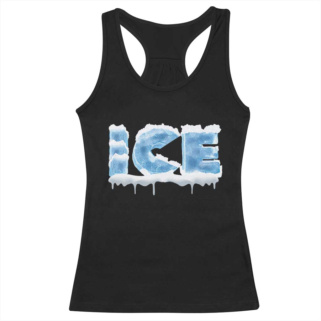 Couple Matching Fire And Ice Racerback Tank Top Typographic Ice TS09 Black Print Your Wear