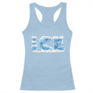 Couple Matching Fire And Ice Racerback Tank Top Typographic Ice TS09 Light Blue Print Your Wear