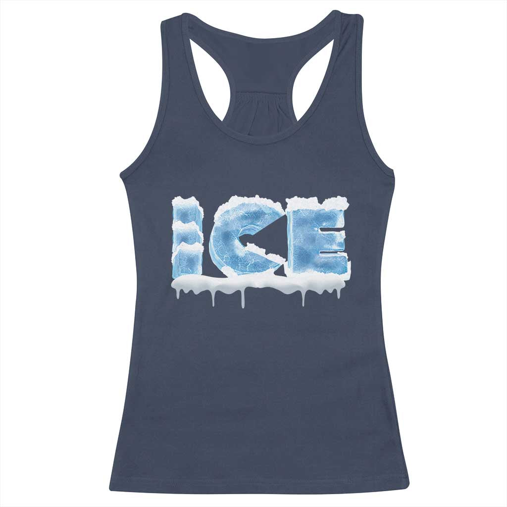 Couple Matching Fire And Ice Racerback Tank Top Typographic Ice TS09 Navy Print Your Wear