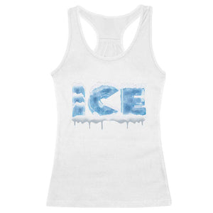 Couple Matching Fire And Ice Racerback Tank Top Typographic Ice TS09 White Print Your Wear