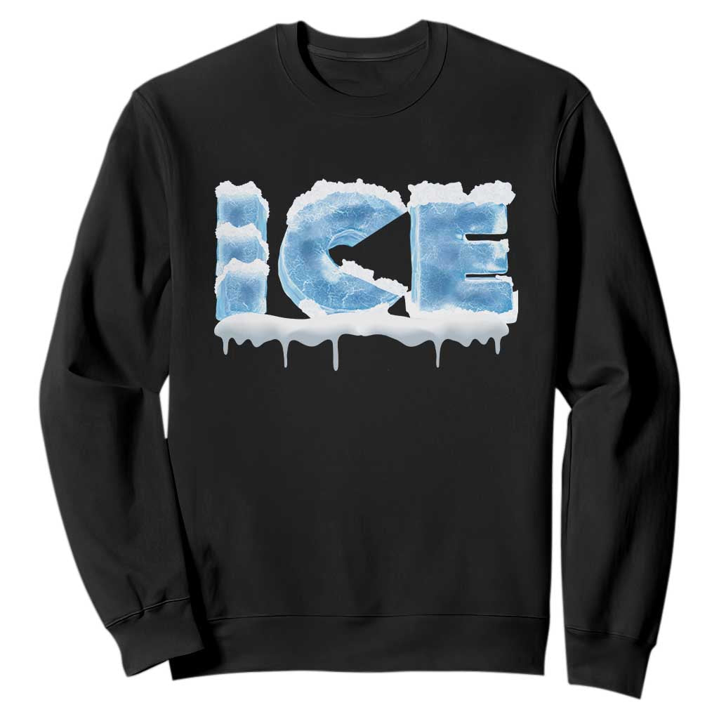 Couple Matching Fire And Ice Sweatshirt Typographic Ice TS09 Black Print Your Wear