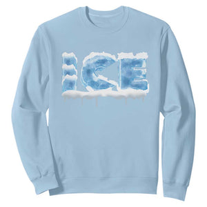 Couple Matching Fire And Ice Sweatshirt Typographic Ice TS09 Light Blue Print Your Wear