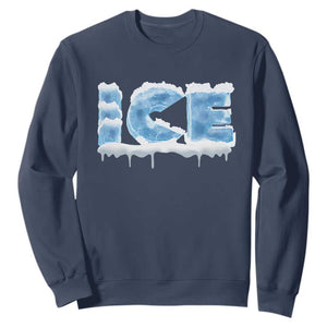 Couple Matching Fire And Ice Sweatshirt Typographic Ice TS09 Navy Print Your Wear