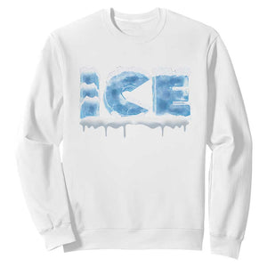Couple Matching Fire And Ice Sweatshirt Typographic Ice TS09 White Print Your Wear
