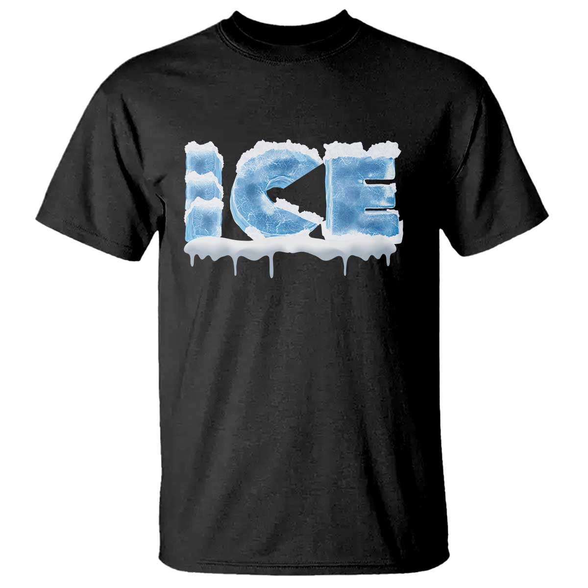 Couple Matching Fire And Ice T Shirt Typographic Ice TS09 Black Print Your Wear