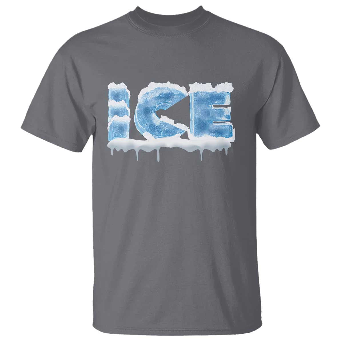 Couple Matching Fire And Ice T Shirt Typographic Ice TS09 Charcoal Print Your Wear