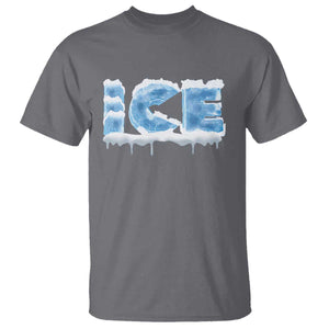 Couple Matching Fire And Ice T Shirt Typographic Ice TS09 Charcoal Print Your Wear