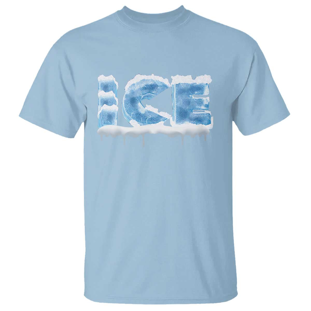 Couple Matching Fire And Ice T Shirt Typographic Ice TS09 Light Blue Print Your Wear