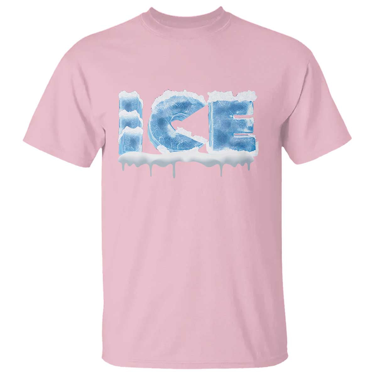 Couple Matching Fire And Ice T Shirt Typographic Ice TS09 Light Pink Print Your Wear