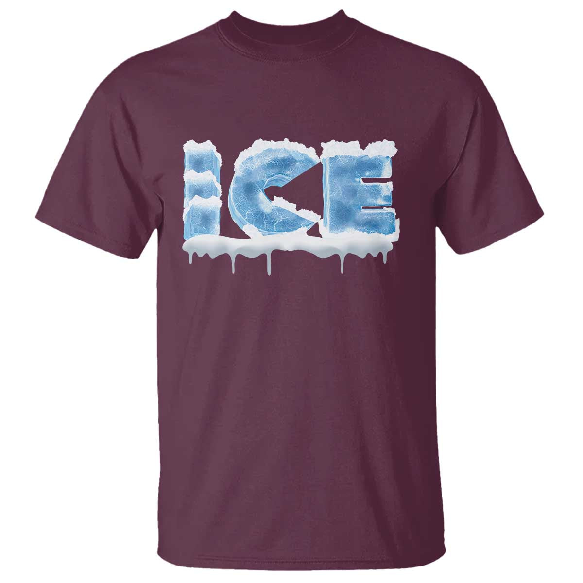 Couple Matching Fire And Ice T Shirt Typographic Ice TS09 Maroon Print Your Wear
