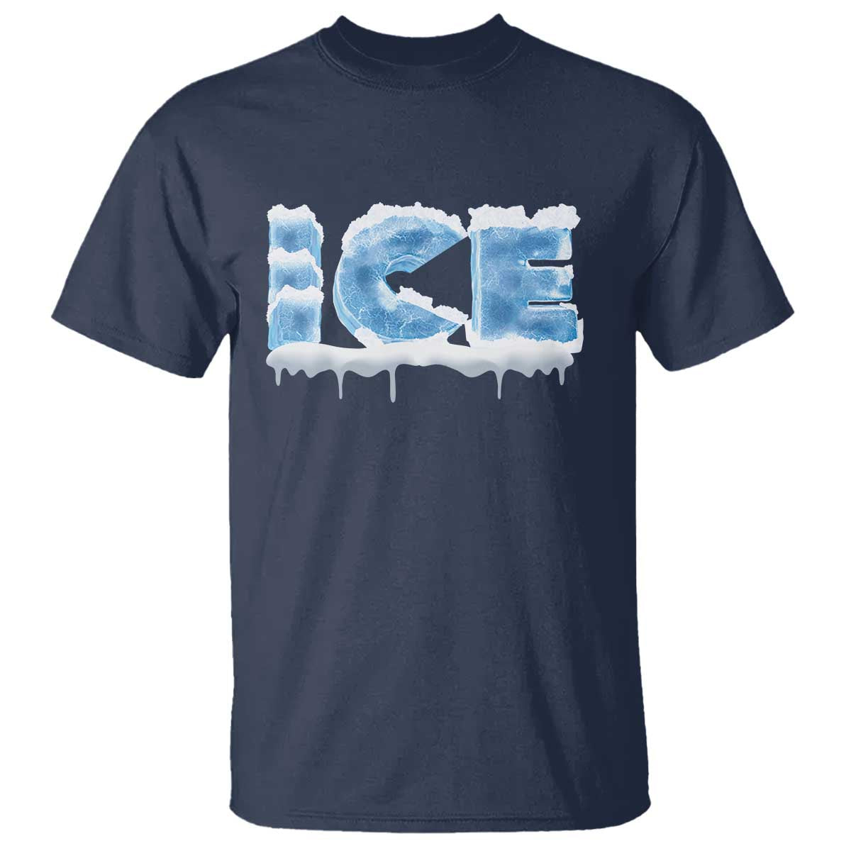 Couple Matching Fire And Ice T Shirt Typographic Ice TS09 Navy Print Your Wear