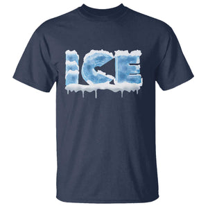 Couple Matching Fire And Ice T Shirt Typographic Ice TS09 Navy Print Your Wear