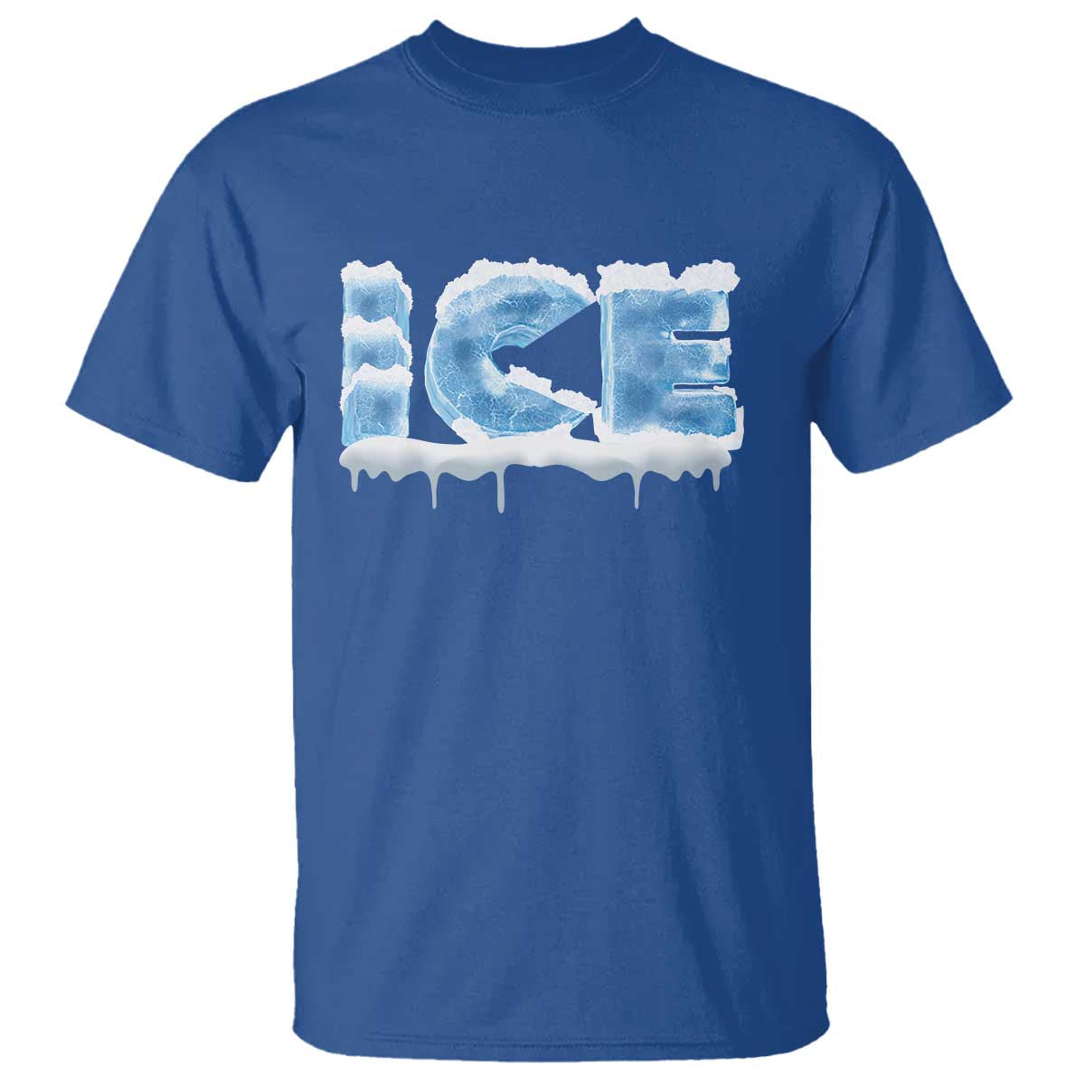 Couple Matching Fire And Ice T Shirt Typographic Ice TS09 Royal Blue Print Your Wear