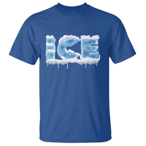 Couple Matching Fire And Ice T Shirt Typographic Ice TS09 Royal Blue Print Your Wear