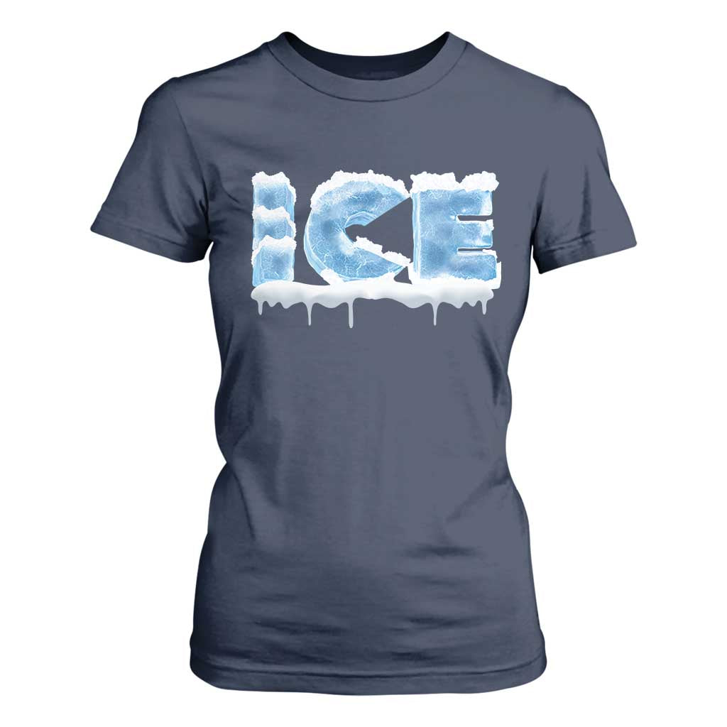 Couple Matching Fire And Ice T Shirt For Women Typographic Ice TS09 Navy Print Your Wear