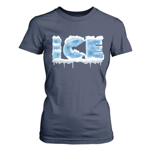 Couple Matching Fire And Ice T Shirt For Women Typographic Ice TS09 Navy Print Your Wear