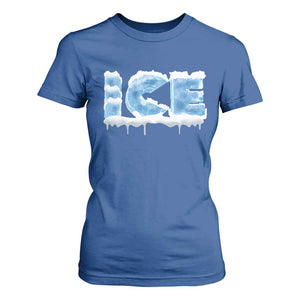 Couple Matching Fire And Ice T Shirt For Women Typographic Ice TS09 Royal Blue Print Your Wear