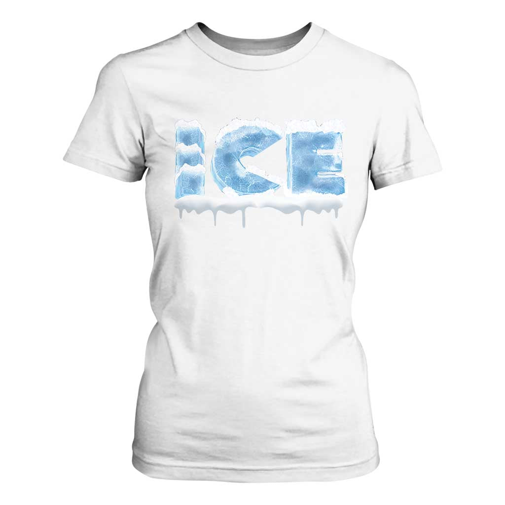 Couple Matching Fire And Ice T Shirt For Women Typographic Ice TS09 White Print Your Wear