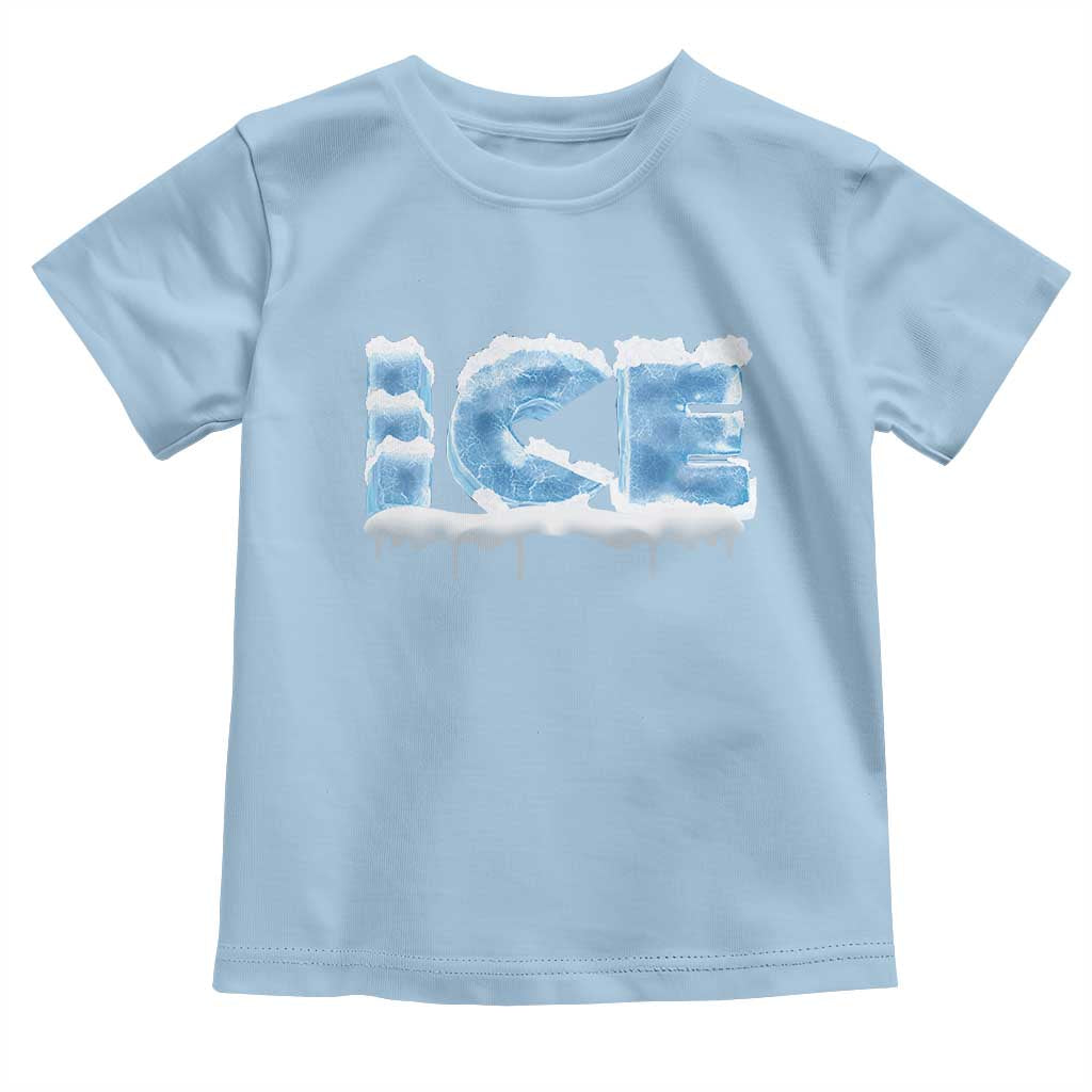 Couple Matching Fire And Ice Toddler T Shirt Typographic Ice TS09 Light Blue Print Your Wear