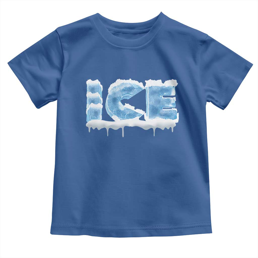 Couple Matching Fire And Ice Toddler T Shirt Typographic Ice TS09 Royal Blue Print Your Wear
