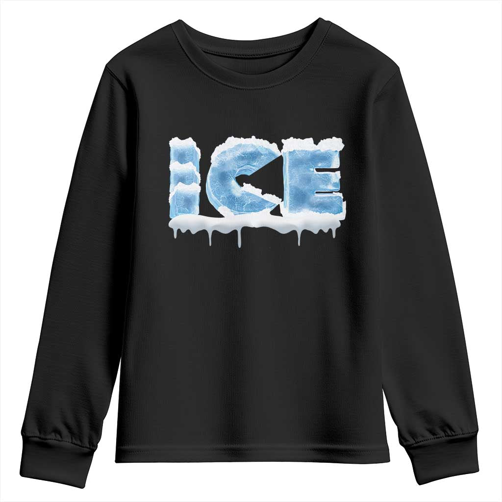 Couple Matching Fire And Ice Youth Sweatshirt Typographic Ice TS09 Black Print Your Wear
