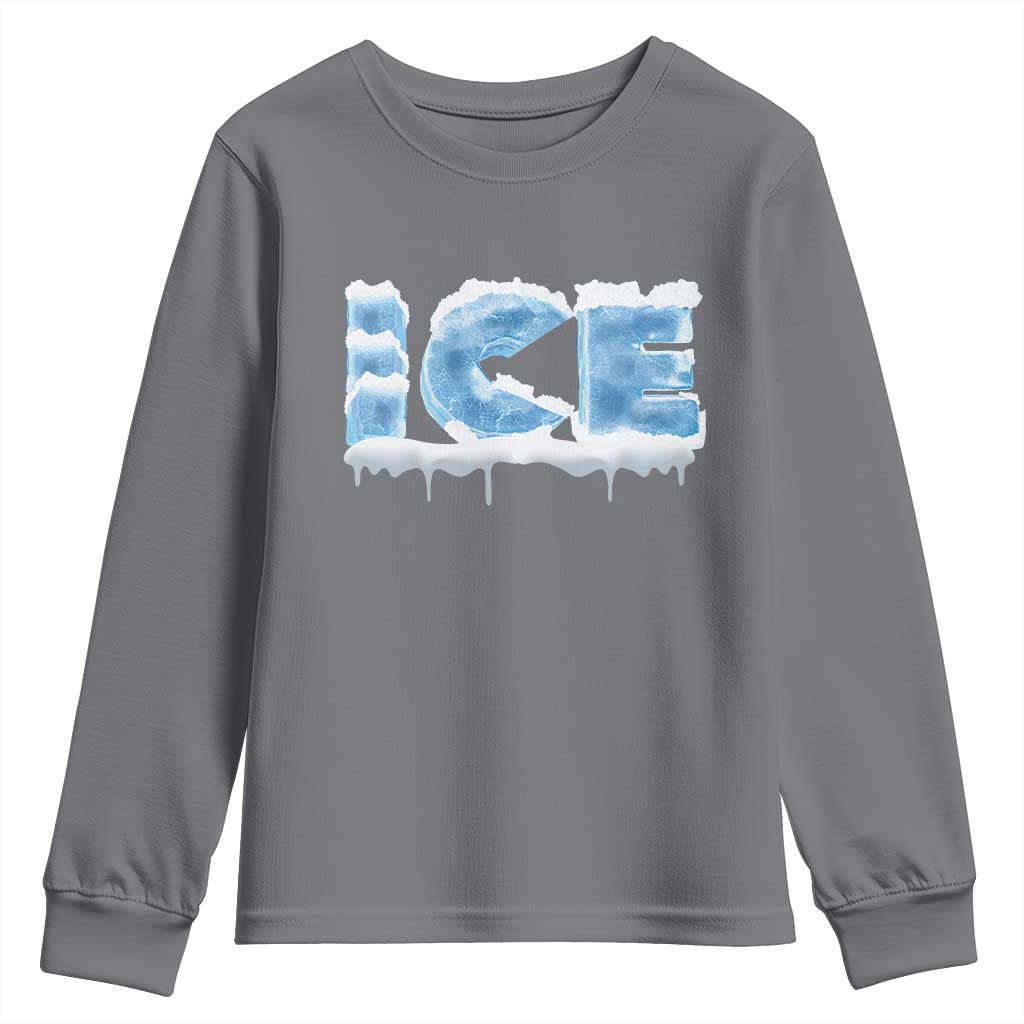 Couple Matching Fire And Ice Youth Sweatshirt Typographic Ice TS09 Charcoal Print Your Wear