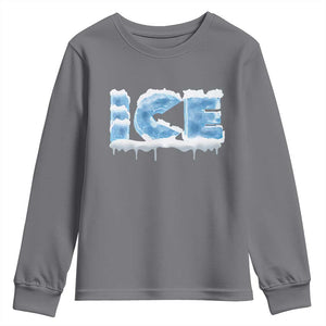 Couple Matching Fire And Ice Youth Sweatshirt Typographic Ice TS09 Charcoal Print Your Wear