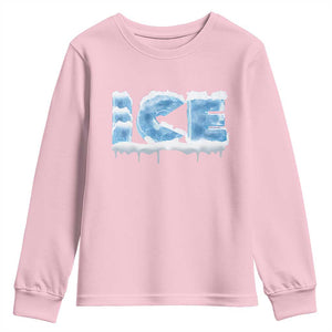 Couple Matching Fire And Ice Youth Sweatshirt Typographic Ice TS09 Light Pink Print Your Wear