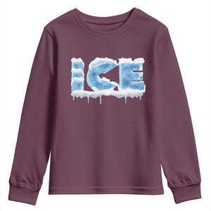 Couple Matching Fire And Ice Youth Sweatshirt Typographic Ice TS09 Maroon Print Your Wear