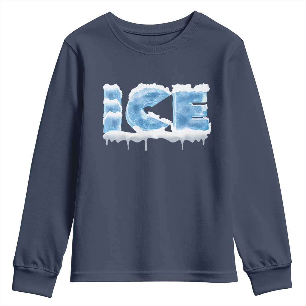 Couple Matching Fire And Ice Youth Sweatshirt Typographic Ice TS09 Navy Print Your Wear