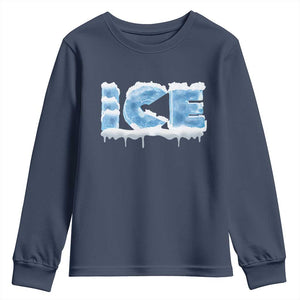 Couple Matching Fire And Ice Youth Sweatshirt Typographic Ice TS09 Navy Print Your Wear
