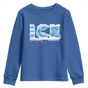 Couple Matching Fire And Ice Youth Sweatshirt Typographic Ice TS09 Royal Blue Print Your Wear