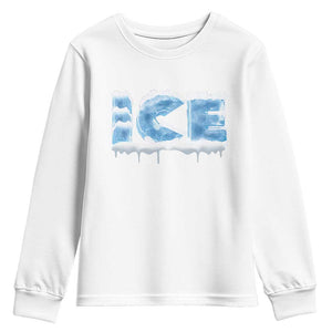 Couple Matching Fire And Ice Youth Sweatshirt Typographic Ice TS09 White Print Your Wear