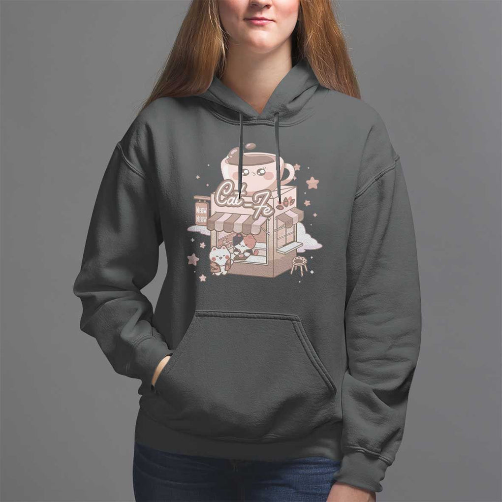 Cat Lover Hoodie CatFe Anime Kitty Coffee Shop TS09 Black Print Your Wear