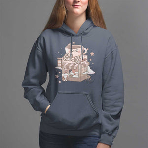 Cat Lover Hoodie CatFe Anime Kitty Coffee Shop TS09 Navy Print Your Wear