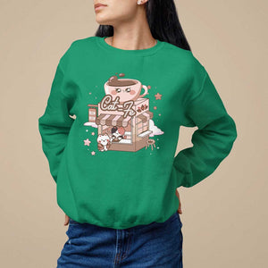Cat Lover Sweatshirt CatFe Anime Kitty Coffee Shop TS09 Irish Green Print Your Wear