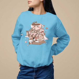 Cat Lover Sweatshirt CatFe Anime Kitty Coffee Shop TS09 Sky Print Your Wear