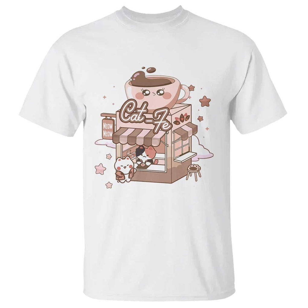Cat Lover T Shirt CatFe Anime Kitty Coffee Shop TS09 White Print Your Wear