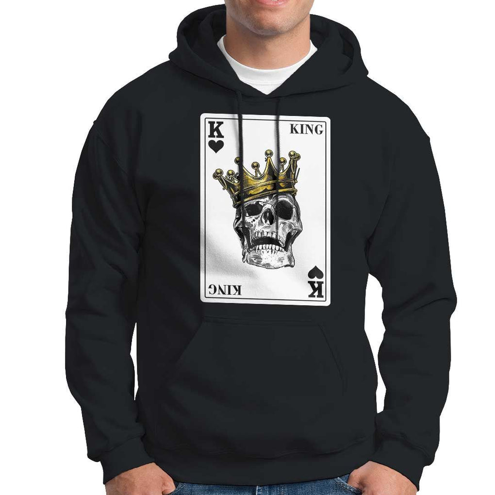 Poker Hoodie Couple Matching - 1/2 Card King Skull TS09 Black Print Your Wear