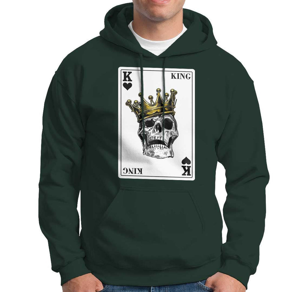 Poker Hoodie Couple Matching - 1/2 Card King Skull TS09 Dark Forest Green Print Your Wear
