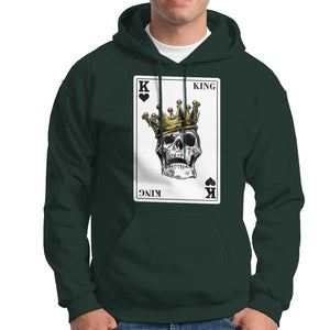 Poker Hoodie Couple Matching - 1/2 Card King Skull TS09 Dark Forest Green Print Your Wear