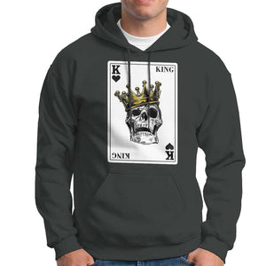 Poker Hoodie Couple Matching - 1/2 Card King Skull TS09 Dark Heather Print Your Wear