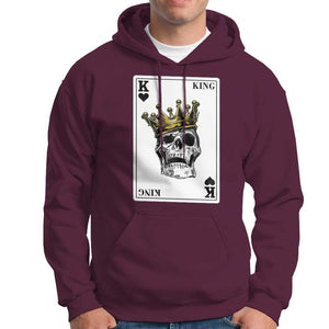 Poker Hoodie Couple Matching - 1/2 Card King Skull TS09 Maroon Print Your Wear