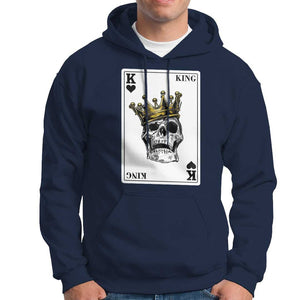 Poker Hoodie Couple Matching - 1/2 Card King Skull TS09 Navy Print Your Wear