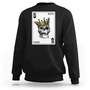 Poker Sweatshirt Couple Matching - 1/2 Card King Skull TS09 Black Print Your Wear