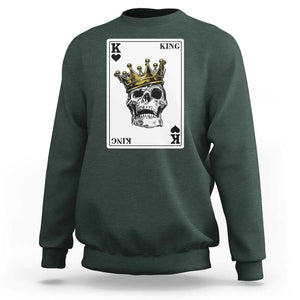 Poker Sweatshirt Couple Matching - 1/2 Card King Skull TS09 Dark Forest Green Print Your Wear