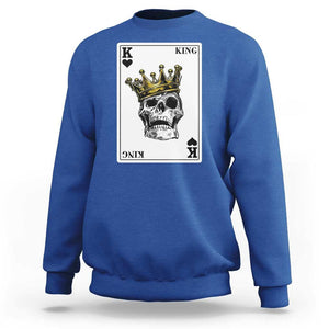 Poker Sweatshirt Couple Matching - 1/2 Card King Skull TS09 Royal Blue Print Your Wear