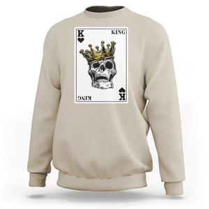 Poker Sweatshirt Couple Matching - 1/2 Card King Skull TS09 Sand Print Your Wear