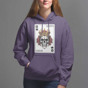 Poker Hoodie Couple Matching - 2/2 Card Queen Skull TS09 Purple Print Your Wear
